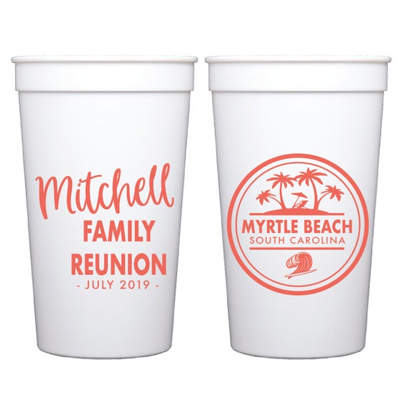 Family Reunion Personalized Stadium Plastic Cups Reunion Stadium Cups