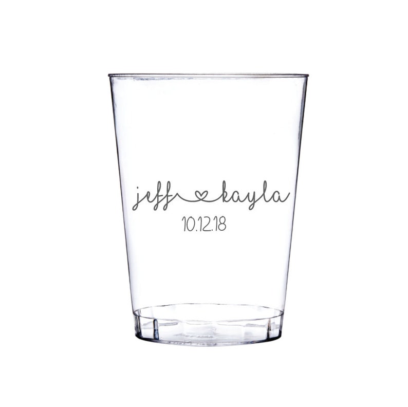 Personalized Wedding Clear Hard Plastic Cups Bar Glasses Etsy