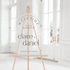 Minimalist Arched Acrylic Welcome Sign, Welcome Sign, Wedding Acrylic Sign, Wedding Bar Sign, Acrylic Welcome Sign, Wedding Sign