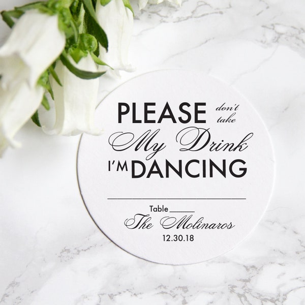 Escort Card Coaster Etsy