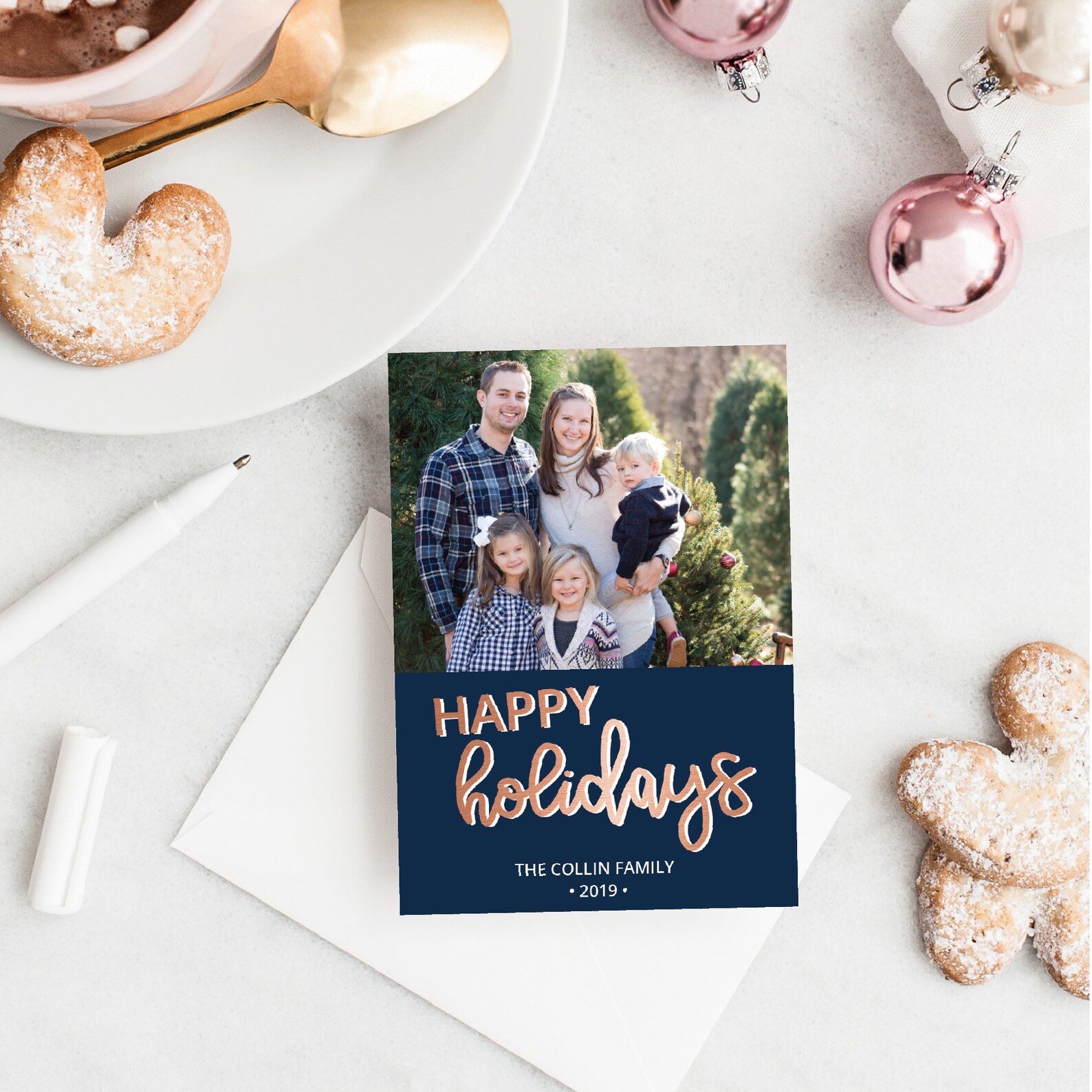 Happy Holidays Photo Card Photo Holiday Card Photo Printable Etsy