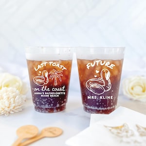 Personalized Party Cups: Beach & Pool Bachelorette Favors (8-24oz)