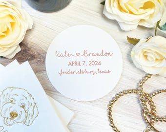 Personalized Wedding Coasters: Custom Foil Imprint, Multiple Shapes