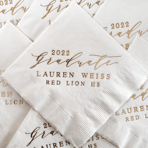 Personalized Graduation Napkins High School Grad College Etsy