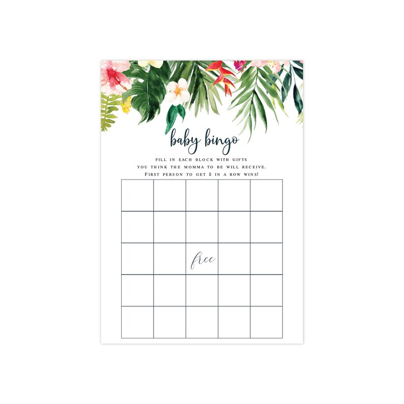Baby Shower Games Bundle Baby Shower Games Edit Now INSTANT DOWNLOAD Tropical Floral Baby Shower Games Printable Shower Games