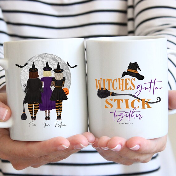 Witches Need to Stay Together Halloween Custom Coffee Mug, Gifts for Coffee Lovers, Best Friend Gift, Mom Cup, Halloween Lover Gift Il_570xn