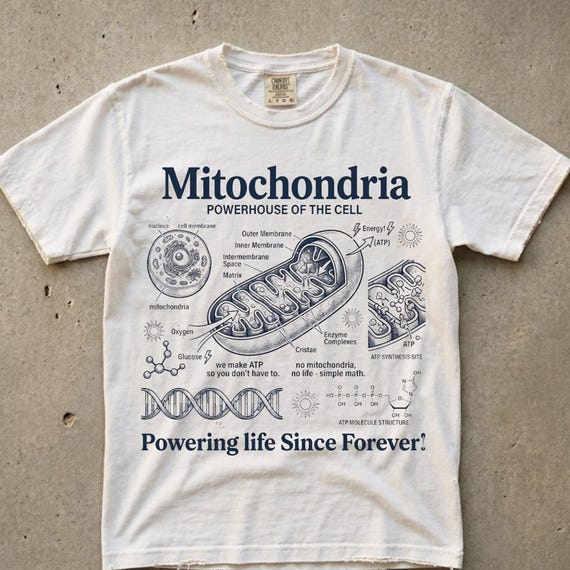 Vintage Comfort Colors Mitochondria Shirt Science Teacher Gift Biology Nerd Top Apparel Outfit