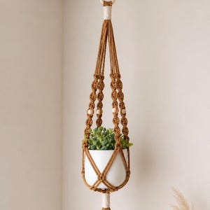 Macrame Plant Hanger | Boho Indoor Plant Decor | Handmade Hanging Planter | Multiple Colors Available