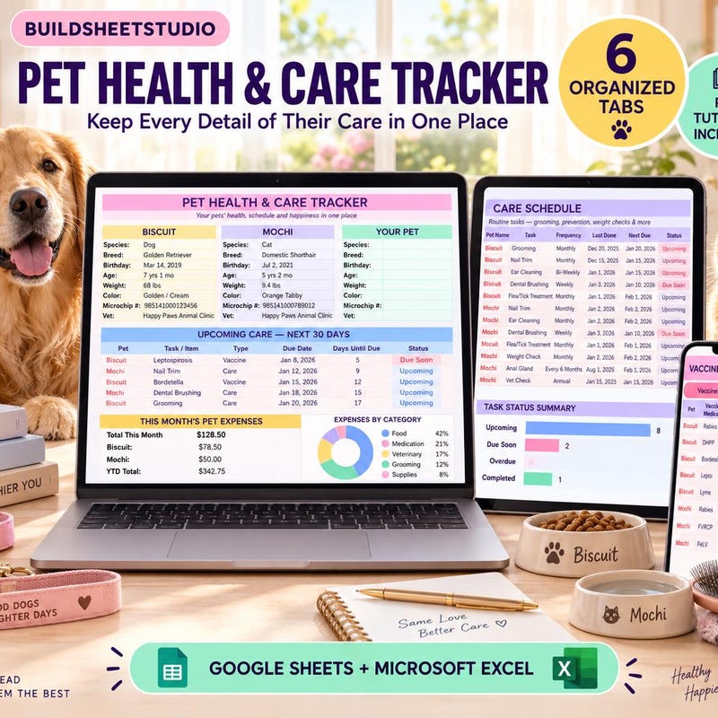 Excel Cat Tracker - Etsy