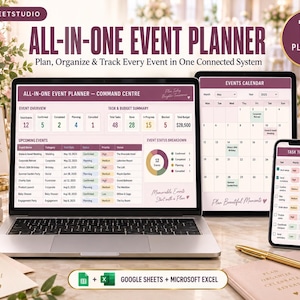 Event Planner | Google Sheets & Excel | Multi-Event Budget | Vendor Tracker | Run-of-Show