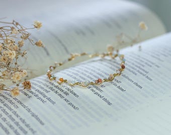 Wire Wrapped Amazonite Bracelet - Dainty Adjustable Jewellery