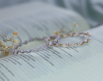 Wire Wrapped Amethyst Bracelet - Dainty Adjustable Jewellery