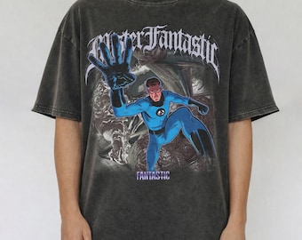 Vintage Mister Fantastic T Shirt, Natural Color Men's Tee, Marvel Superhero Graphic TShirt, Retro Comic Fan Apparel, Gift for Him