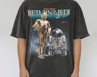 Retro Star Wars C3PO R2D2 Shirt, Vintage 90s Sci Fi Movie Tee, Jedi Sith Graphic Tee, Episode 1 Collector Gift Tee, Classic Droid Fan Art TV