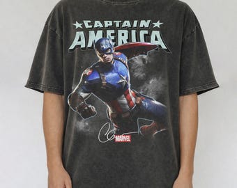 レトロなキャプテン・アメリカTシャツ、マーベルシルエットポートレートTシャツ、アベンジャーズキャンパスファミリーお揃いTシャツ、インフィニティ・ウォーマーベルコミックススウェットシャツ