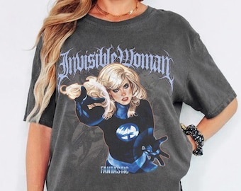 Retro Sue Storm T Shirt, Invisible Woman Fantastic Four Tee, Marvel Movie Vanessa Kirby Shirt, Disney Marvel MCU Fan Gift Unisex Cotton Top