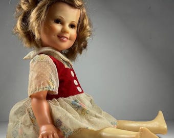 1972 Ideal Shirley Temple Doll Vintage Vinyl Red Dress Child Star Collectible Display Doll