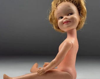 Vintage 1960s Penny Brite Doll Blonde Hair 8” Hard Plastic Made USA Deluxe Reading Collectible
