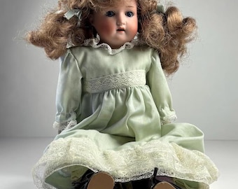 Antique German Bisque Doll “Imitation Kid Doll” – Early 1900s – Original Dress & Shoes