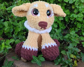 Handmade Crochet Tan Deer Fawn