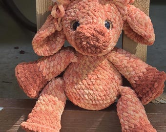 Handmade Crochet Highland Cow Plushie, MADE TO ORDER