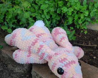 Handmade Crochet Pink Floppy Bunny