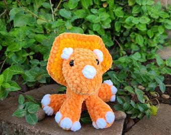 Handmade Crochet Mini Triceratops