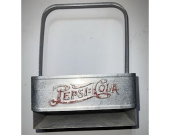 Vintage Pepsi Cola Metal 6 Pack Carrier Double Dot