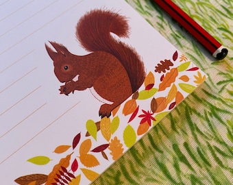 Squirrel note pad, shopping list, gift for animal lover, cute note book