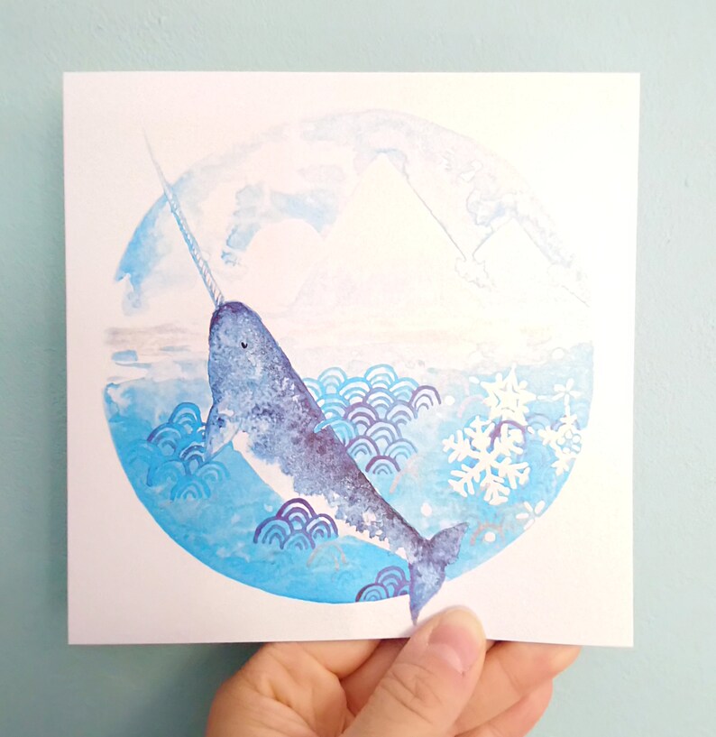 Pearlescent narwhal card image 1