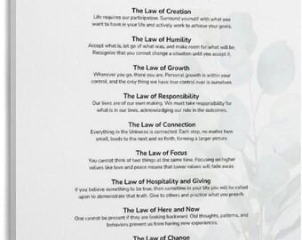 12 Laws of Karma Poster, Spiritual Growth Wall Art, Mindfulness Meditation Decor, Inspirational Philosophy Print
