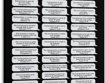 48 Promises of God Bible Verse Poster Christian Scripture Wall Art Faith Inspirational Canvas Print