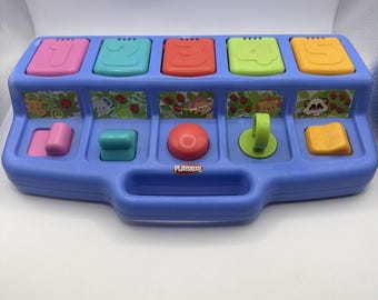Vintage 1995 Playskool Poppin Pals Pop Up Jungle Safari Animals Toy 12345 Purple