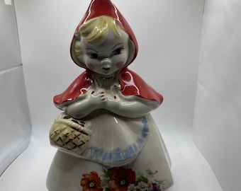 Vintage romp roodkapje koekjestrommel jaren 1940 Pat. Des. Nr. 135889 VS