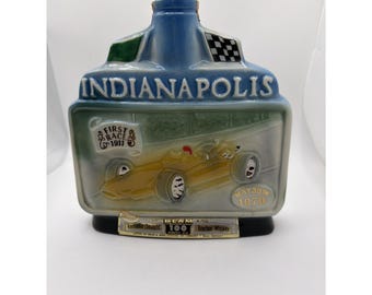 Botella decantadora de cerámica Jim Beam Indianapolis 1970 Indy 500 VACÍA