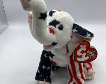 Ty Beanie Baby RIGHTY 2000 Elefant Patroitic