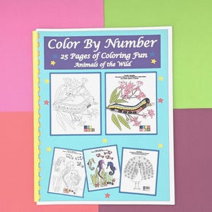 Color by Number colorful animals of the wild