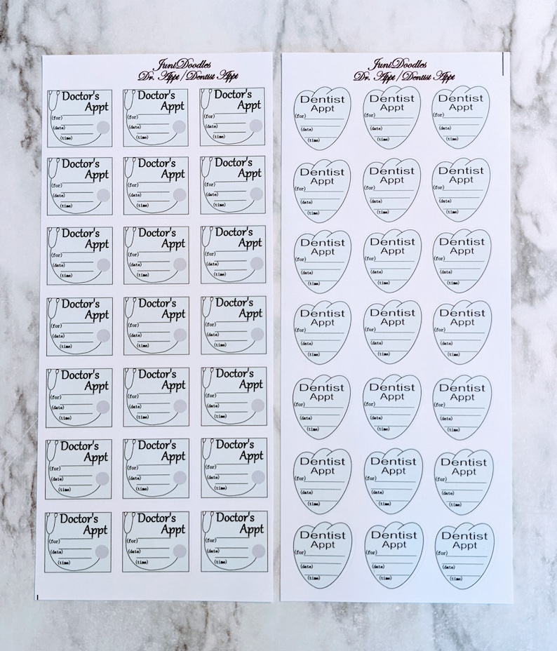 Doctor Appointment Stickers Dentist Appointment Stickers Etsy