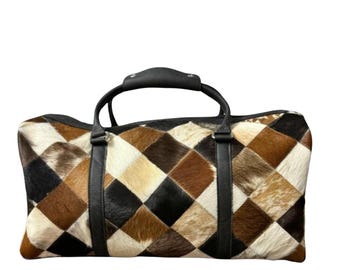 Handmade Cowhide Leather Weekender Travel Bag