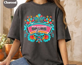 S.AntonioSpurss Shirt, Floral Texas Hoops T-Shirt, Basketball Streetwear TShirt, Basketball Graphic Gift Fan, Game Day Fiesta Unisex Tee