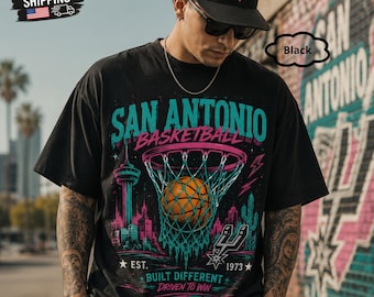 Vintage San Antonio Spurs Shirt, Go Spur Go Shirt, Retro Basketball Streetwear TShirt, Game Day Graphic Gift Fan, Game Day Fiesta Unisex Tee