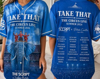 Take That Tour 2026 Baseball Jersey, Retro Summer Concert Fan Jersey, The Circus Live Graphic Jersey, Music Lover Gift, Unisex Jersey
