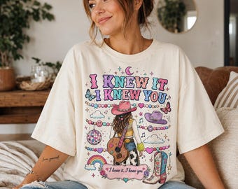 I Knew It I Knew You Comfort Colors Shirt, Retro Best Friends Forever Shirt, Vintage Cowboy Tee, Family Matching Graphic Tee, Unisex T-Shirt