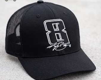 Kyle Busch - Rowdy Number 8 Trucker Hat, Motorsport Tribute, NASCAR Fan Gift, Embroidered Signature Baseball Hat, Richard Childress Racing