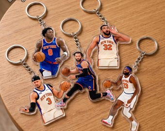 Brunson Anunoby Hart Towns Robinson Basketball Acrylic Keychain, Basketball Player Keychain, Sports Fan Gift, Style Bag Charm