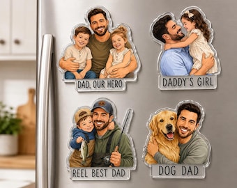 Personalized Dad Gift, Custom Dad Gift, Father’s Day Gift, Acrylic Ornament, Car Ornament, Acrylic Keychain, Acrylic Magnet, Gift From Kids