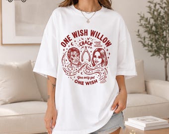 One Wish Willow Graphic Shirt, Vintage Gothic Horror Tee, 2026 Thriller Film Lover Gift, Unisex T-Shirt