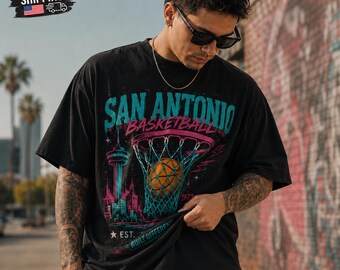 Vintage S.Antonioo Shirt, Retro Basketball Streetwear TShirt, Game Day Graphic Gift Fan, Game Day Fiesta Unisex Tee