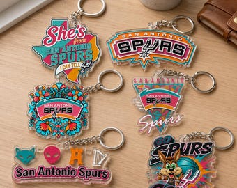 Go Spurs Go Acrylic Keychain, Spurs Acrylic Keychain, Basketball Acrylic Keychain, Sports Gift for Fan