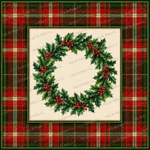 Christmas Holly Wreath Mahjong Mat